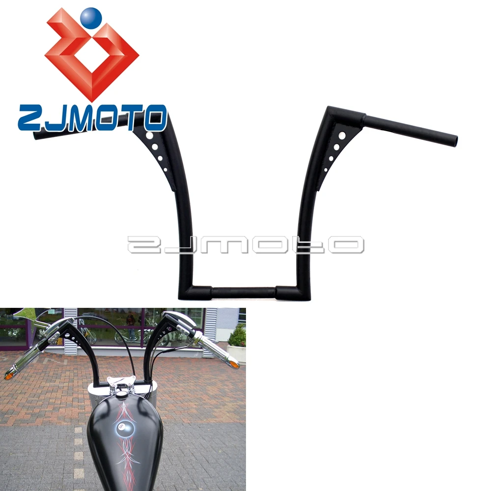 Черный на заказ руль для мотоцикла 1 1/4 дюйма 16 дюймов Harley FLST FXST Sportster XL Ape вешалки