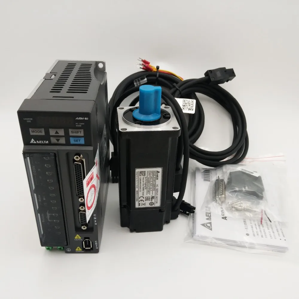 Дельта 400 Вт Серводвигатель и езды на автомобиле комплект 0.4KW 1.27NM 60 мм ECMA-C20604RS+ ASD-B2-0421-B с 3 м кабель