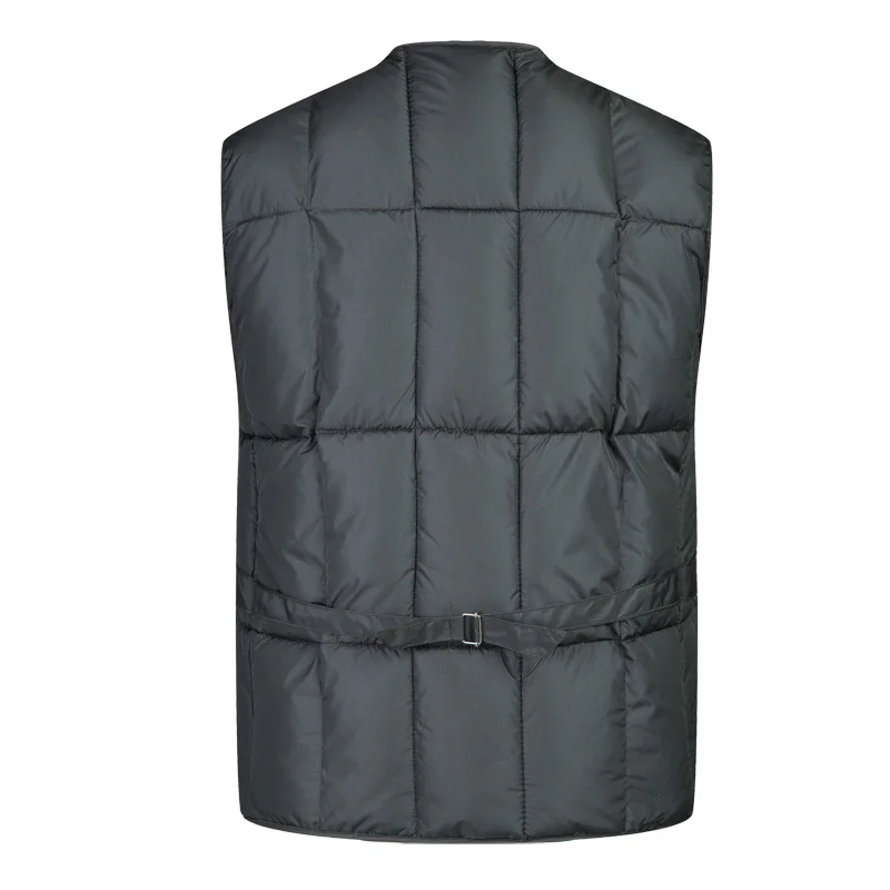 Мужской жилет с карманами без рукавов хлопковым пухом зимняя плотная теплая