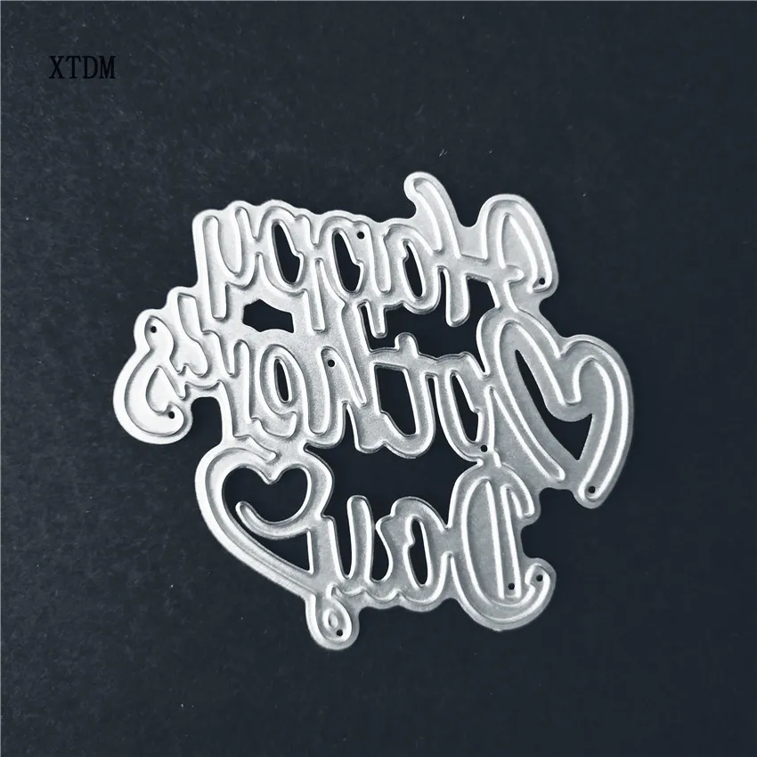 Die cutting die toy metal Happy Mothers' Day crafts paper relief DIY embossed Easter New Year Valentine's | Дом и сад