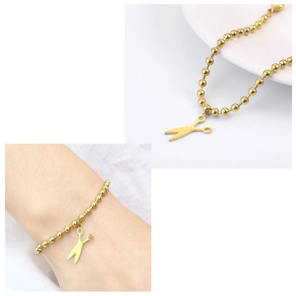 Браслет из нержавеющей стали для мальчиков и девочек с подвеской в виде сердечек