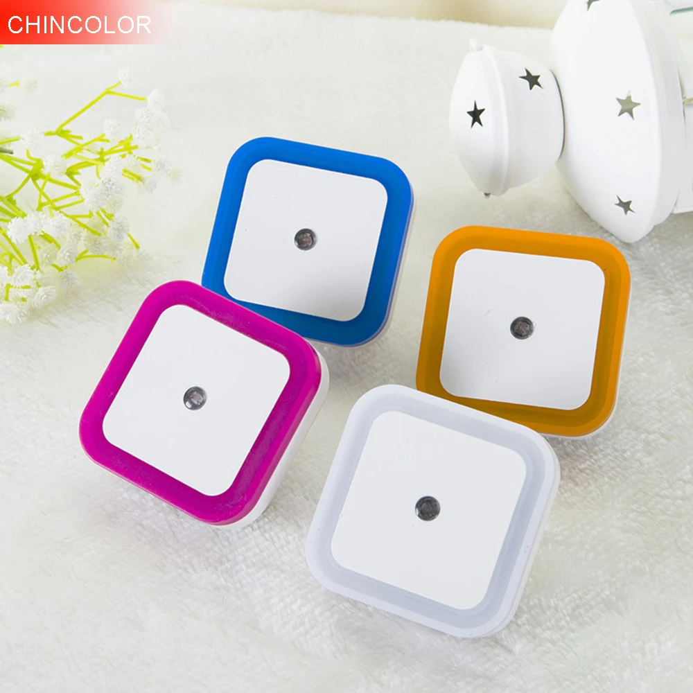 Ночник квадратной формы с евророзеткой/американской розеткой умный сенсорный