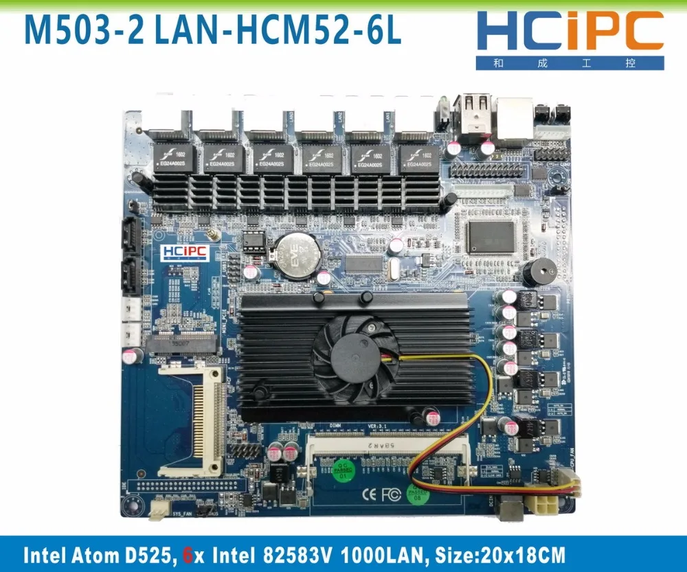 HCiPC M503 2 материнская плата D525 6LAN ITX Multi LAN брандмауэр роутер система брандмауэра