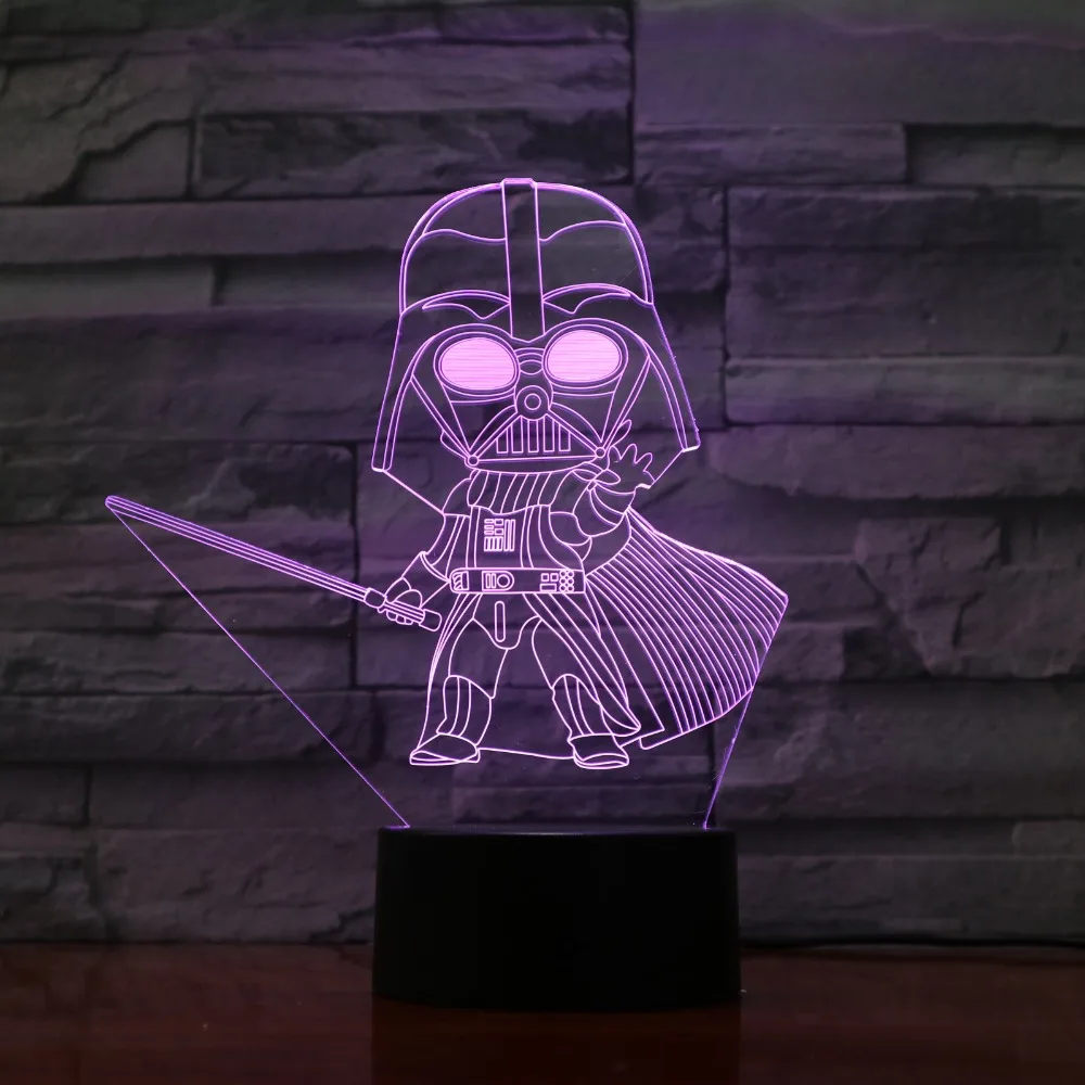

Cartoon Darth Vader 3D Optical Illusion Table Light Mood Lamp Touch Remote Control 7 Colors Home Light Party Decor Kids Gift