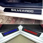 Защитная Наклейка для входа в автомобиль для Chevrolet Silverado, декоративная накладка из углеродного волокна, Виниловая наклейка, аксессуары для тюнинга автомобиля