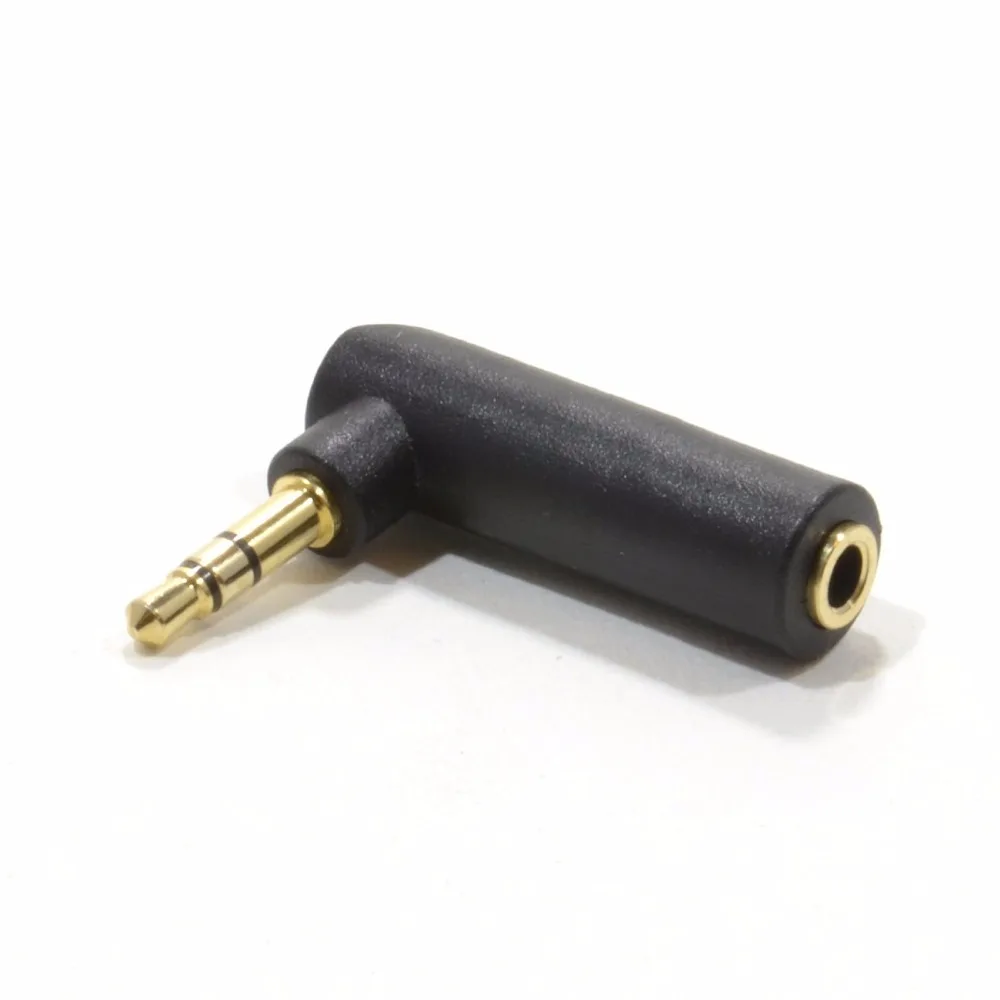 

2pcs Gold plated 90 Degree 3.5mm male plug Stereo to 3.5mm Stereo Female Right Angle jack Adaptor