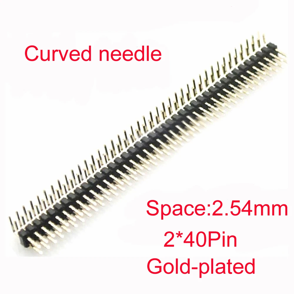 20pcs 2*40 pins Double Row 2.54mm Spacing 2*40P Pin Header Flexible flat Straight Curved Needle Male Connector | Компьютеры и офис