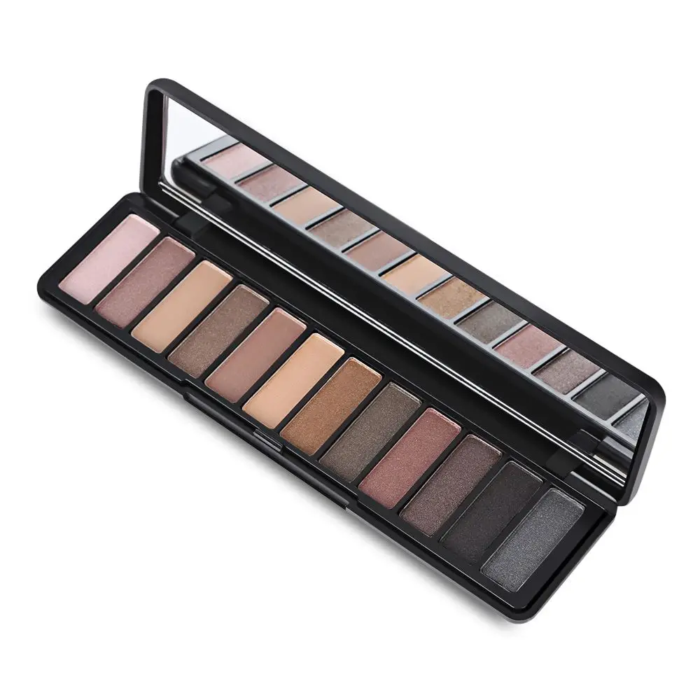 POPFEEL 12 Color Eyeshadow Palette Cosmetic Matte Waterproof Eyeshadow Nude Glitter Eyeshadow Palette Shimmer Make up Tool
