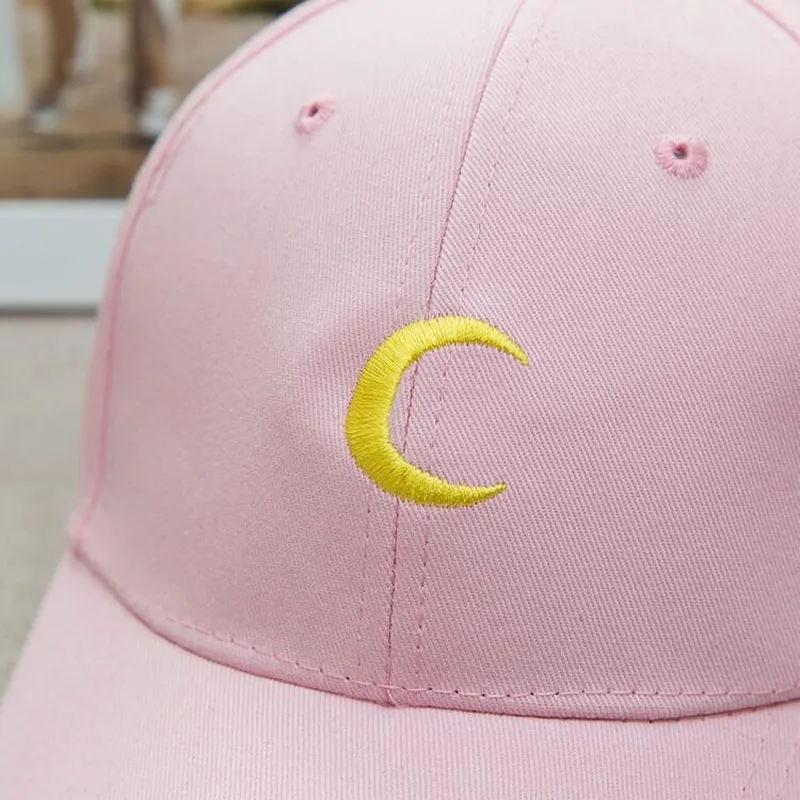 Мужские и женские бейсболки с вышитой луной черные белые хлопковые Snapback 2017 |