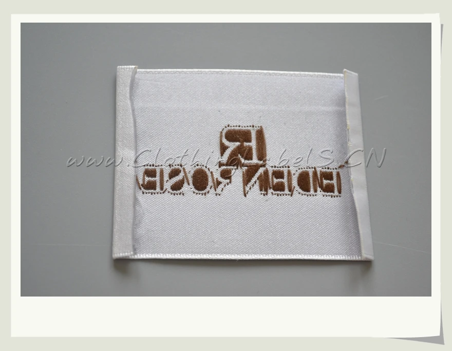 

Custom satin woven labels, selvage clothing labels