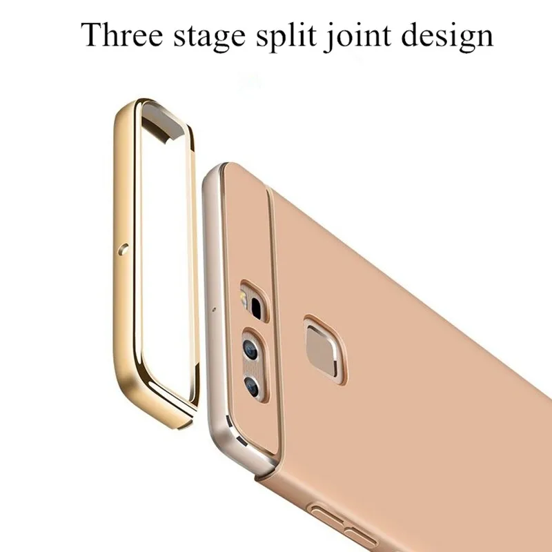 OUJINUO High Glossy Electroplated Plastic Phone Case For Huawei p9 Full Coverage 3in1 Stage Joint Back Plus | Мобильные телефоны и