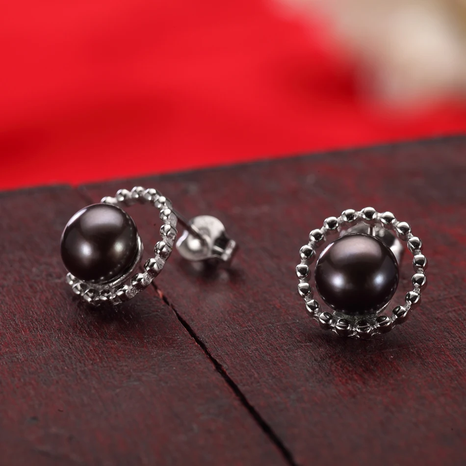 Женские серьги гвоздики из серебра 925 пробы с пресноводным жемчугом 7 8 мм|stud