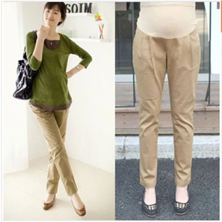 New maternity Korean / pencil pants care of pregnant women belly slacks trousers career plus thick velvet h8007|pants floral|pants bigpant waterproof