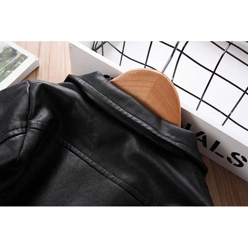 faux leather girl coats spring autumn girls outerwear kids fashion long sleeve coat toddler 2019 | Детская одежда и обувь