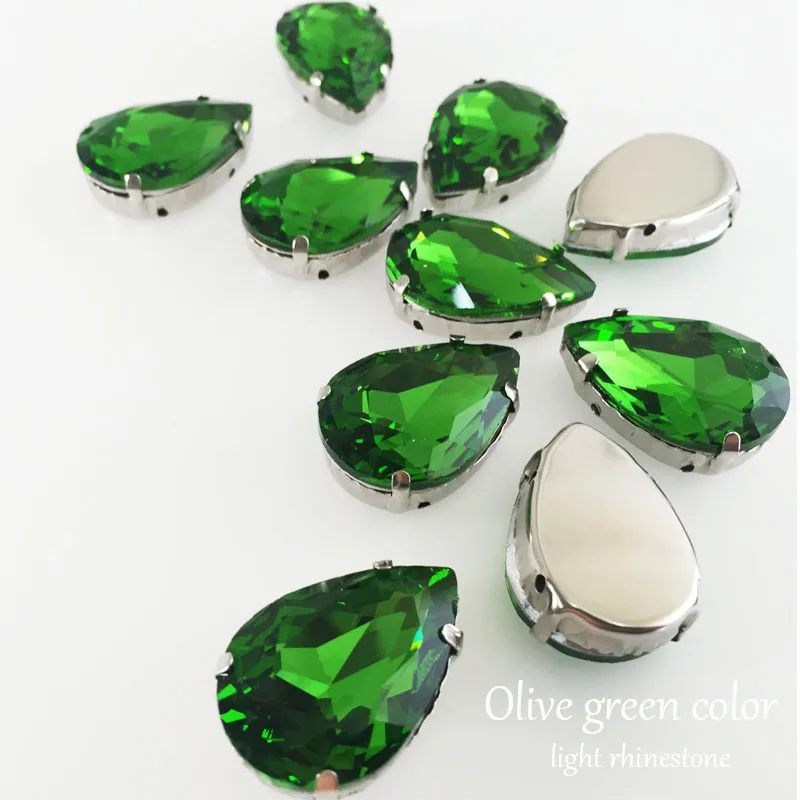 Форма dr высокое качество стеклянные стразы Пришивные с когтями серебристым