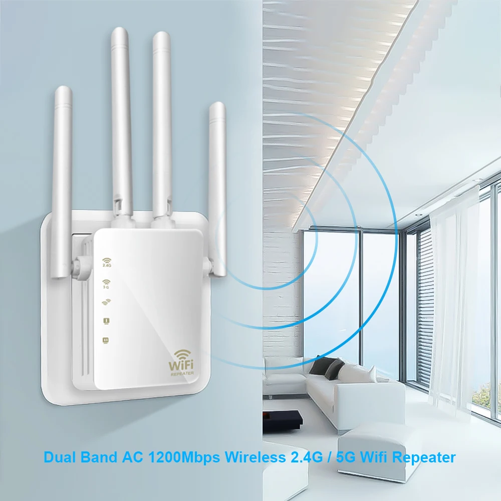 Kebidu Беспроводной Wi Fi ретранслятор/маршрутизатор 1200 Мбит/с 2 4 г 5G двухдиапазонный
