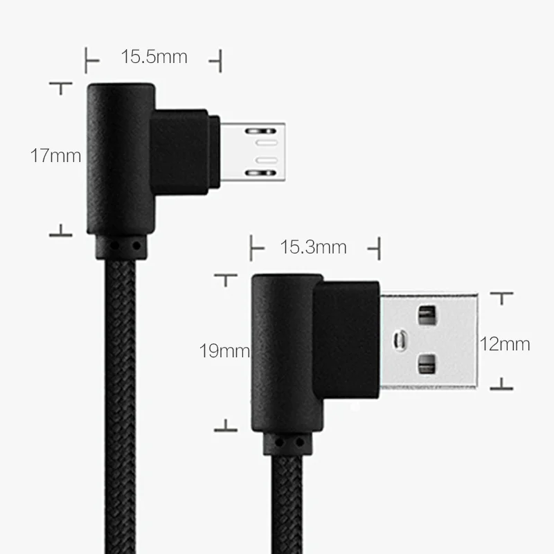90 градусов USB 8 Pin/Type C/Micro кабель для Android Быстрая зарядка L зарядного устройства iphone