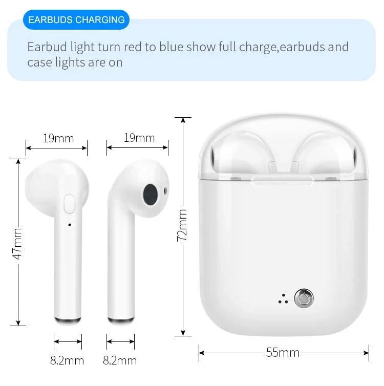 5 шт./лот бесплатная доставка I7s кристальная крышка Bluetooth наушники беспроводные