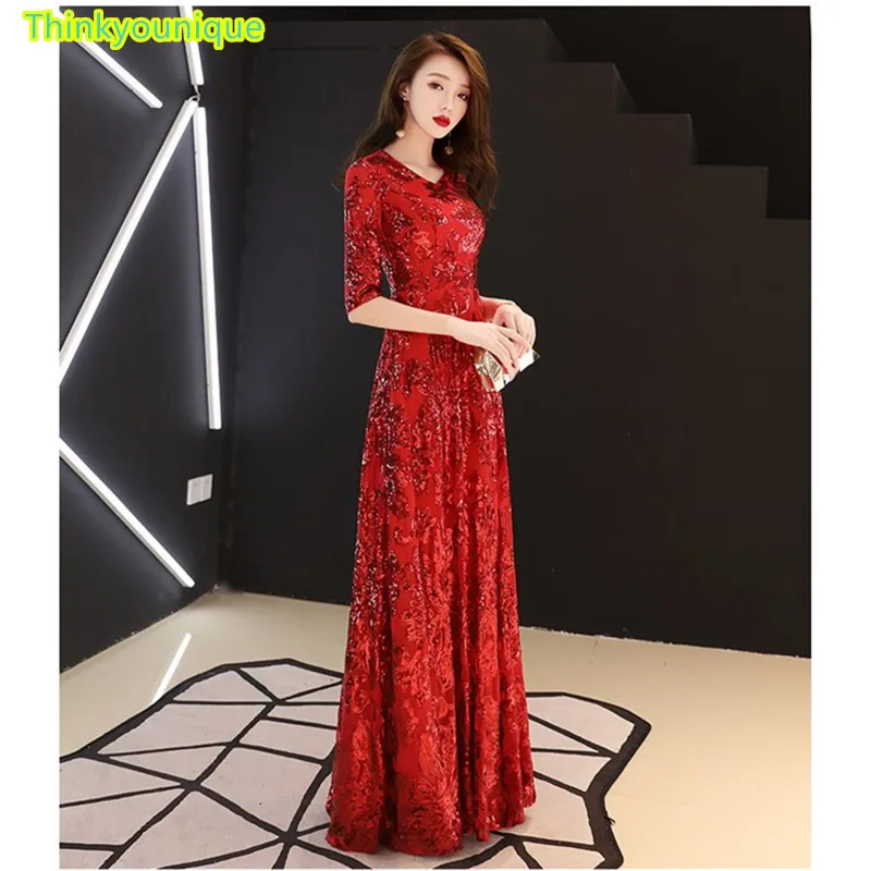 Sequined Party Gown Formal Long Evening dresses vestido de festa longo robe soiree vestidos novia abendkleider SA007 | Свадьбы и
