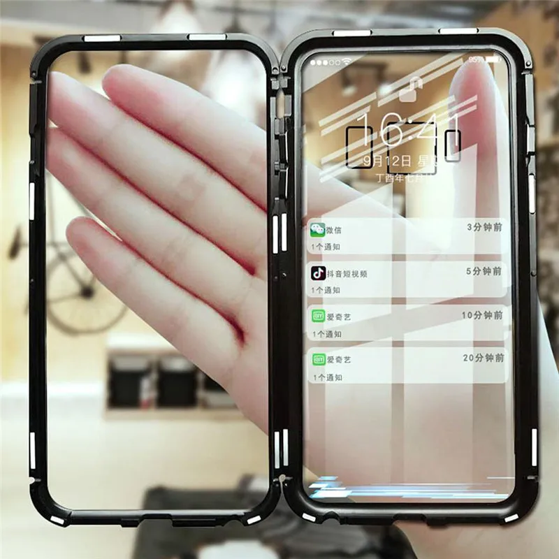 Магнитный чехол для samsung Galaxy A50 A7 A8 A9 M10 M20 M30 S7 край S8 S9 S10 S10e Note 8 9 J4 J6 Plus закаленное Стекло Чехлы для задней панели