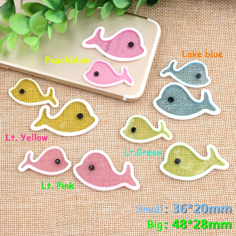 

50 шт./лот, мультяшный Дельфин смолы Flatback кабошоны рыбы плоские с оборота для украшений своими руками на волосы бант центр украшения дома скр...