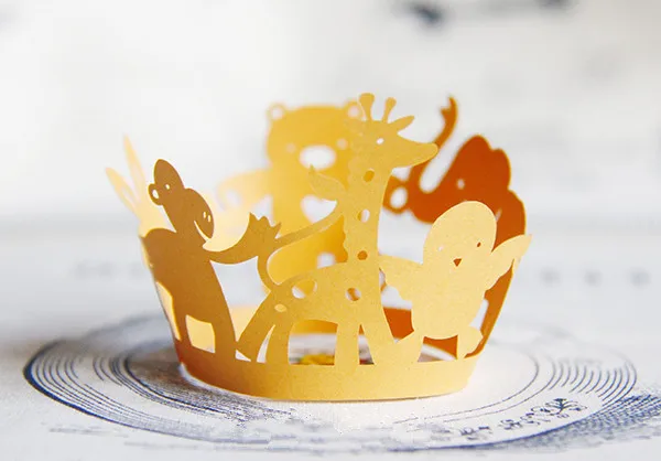 

Free Shipping orange animal paradise cupcake wrappers paper mini cupcakes cup cake birthday baby shower baking cups wrapper