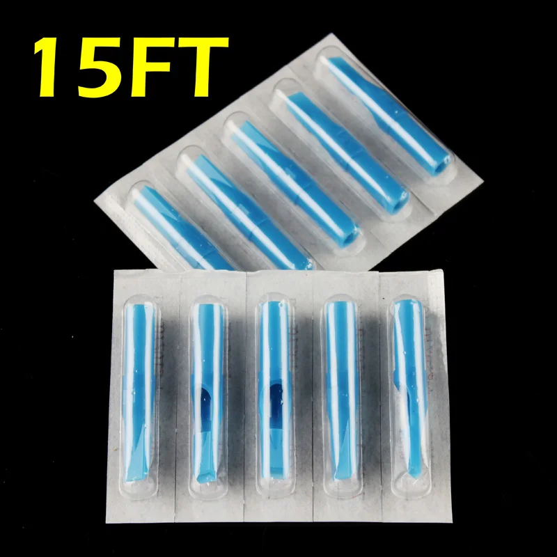 

OPHIR 50pcs Flat Tip Tattoo Disposable Nozzle Tip 15FT blue# TA031(15F)-50x