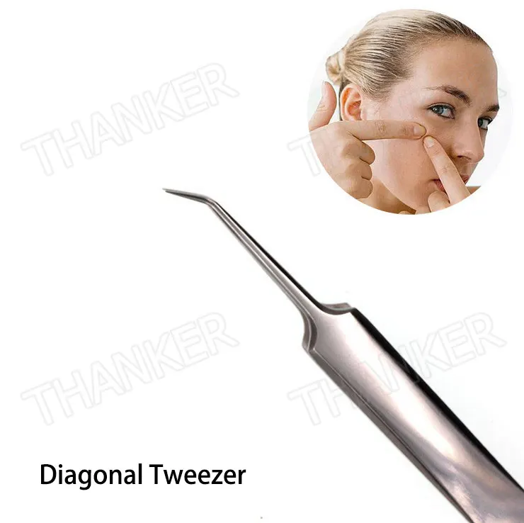 Professional tweezers acne clip Best blackhead tweezer eyebrow medical grade Stainless Steel super sharp pinhead treatment | Красота и