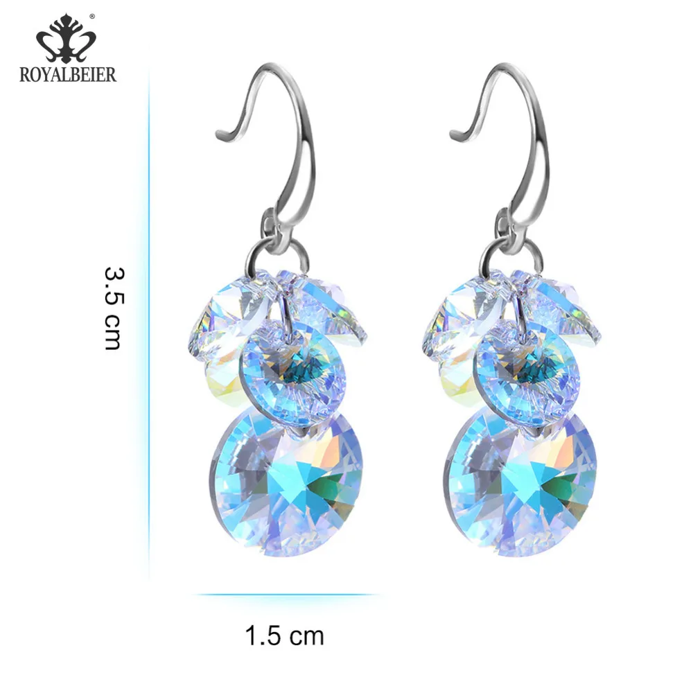 

ROYALBEIER New Rhinestones jewelry Women Earrings Wheat Ears Shape Beaded Zircon Dangle Long Tassel brinco-casamento