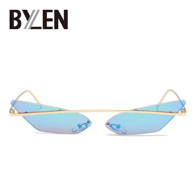 

Trend Cool Cat Eye Sunglasses Women Rimless Brand Triangle Metal Vintage Cateyes Sun Glasses Female Mirror Coating Shades