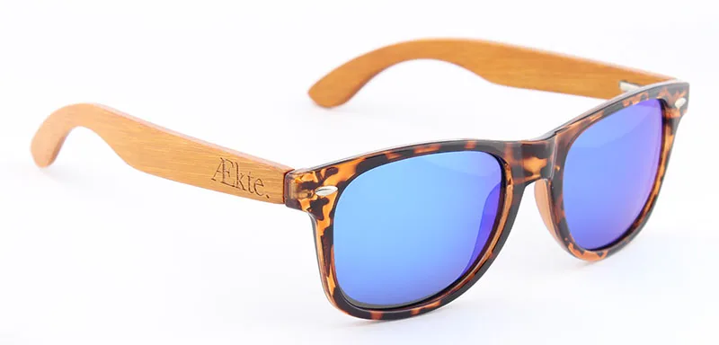 Очки солнцезащитные унисекс в пластиковой оправе Бамбуковая коробка зеркальные