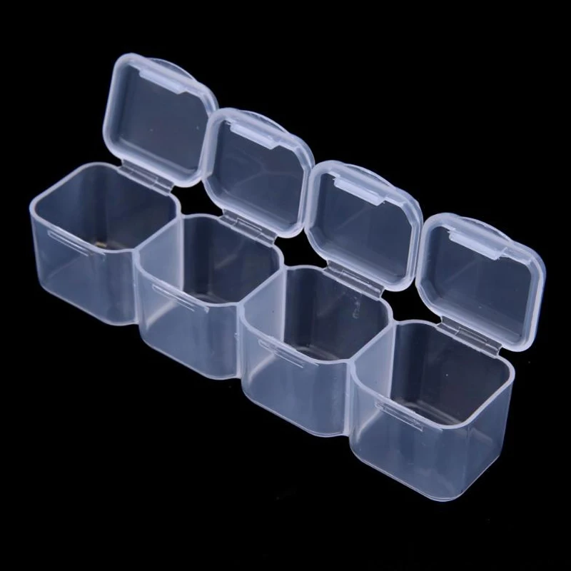 28 Grids Plastic Storage Box Jewelry Beads Case Transparent Compartment Medicine Organizer Adjustable | Дом и сад