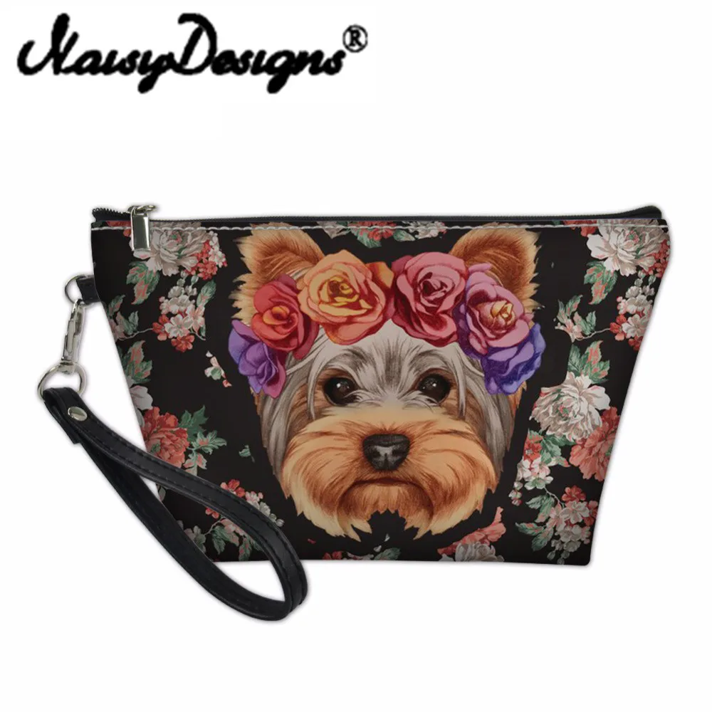 Бесшумные Дизайнерские Сумки для дам косметичка макияжа сумка Youkshire Terrier с