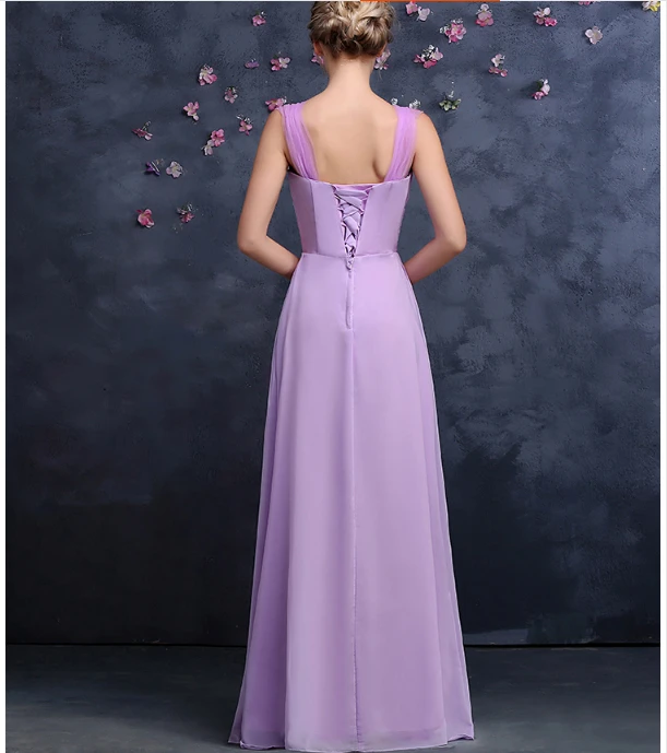 Женское шифоновое платье трапециевидной формы robe de soiree длинное Лавандовое