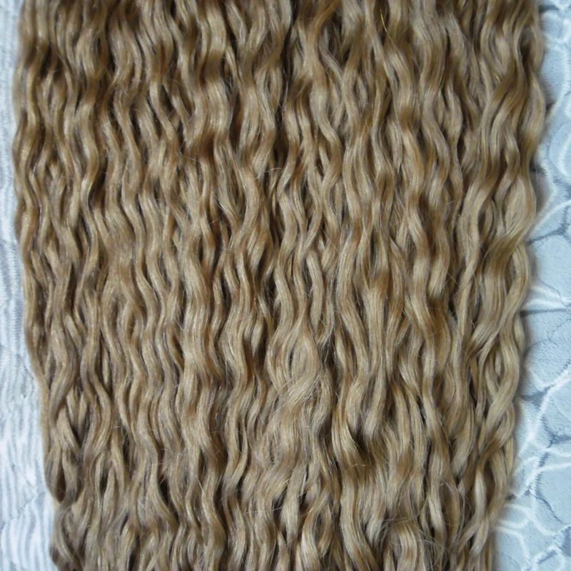 8a Brazilian Micro Ring Loop Hair Extensions 300g 100% Remy 1g 300s #8 Light Brown Rings Kinky |