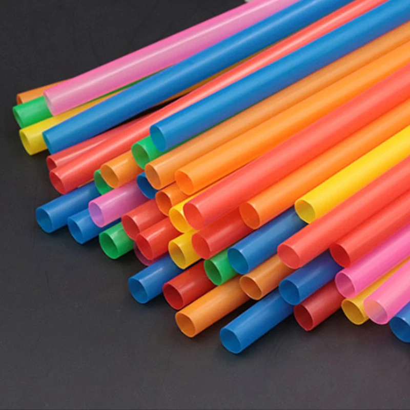 Одноразовая Соломка для коктейлей 100 шт. пластиковая напитков складная прямая