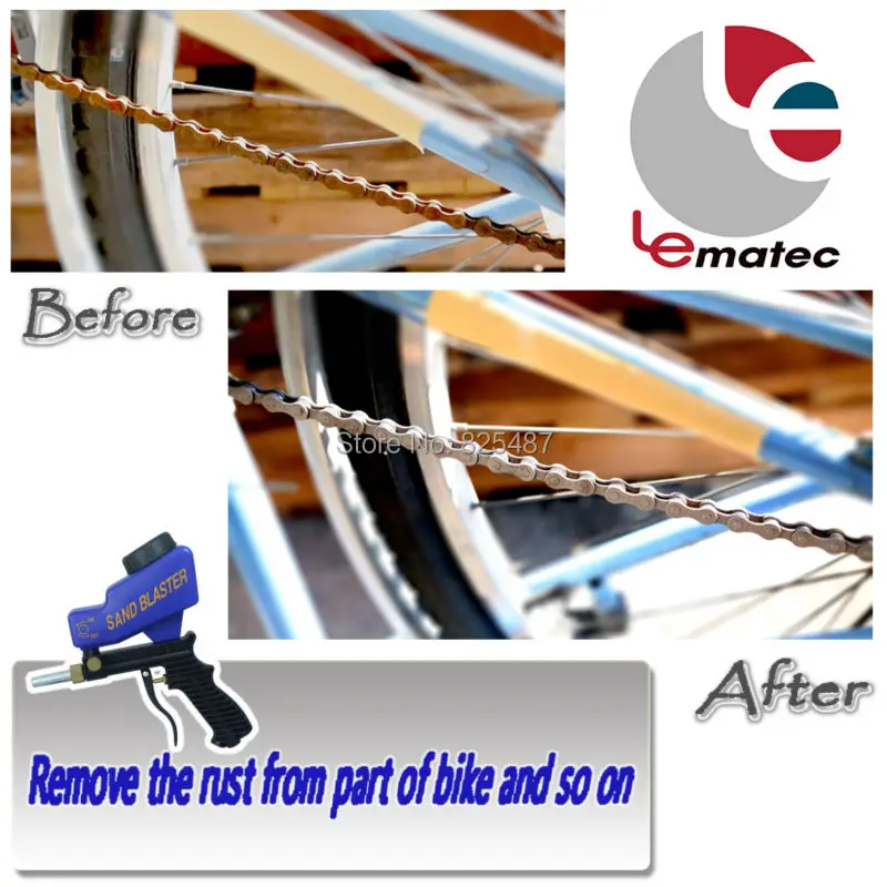 Пескоструйный пистолет LEMATEC с четырьмя наконечниками набор абразивных