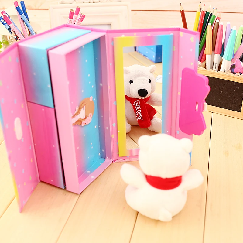 Детская Милая мультяшная канцелярская коробка с тремя паролями простая