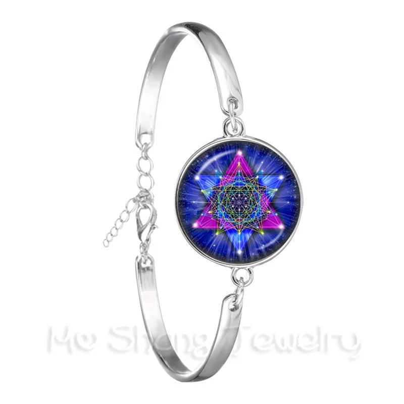 Хит продаж Wiccan медальон модный браслет из цепочки Пентакль Wicca стеклянный для