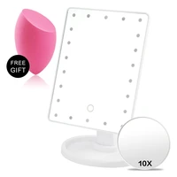 22 magnifying makeup mirror with led light vanity mirror flexible cosmetics lighted make up mirrors usb or battery 10x hand m
