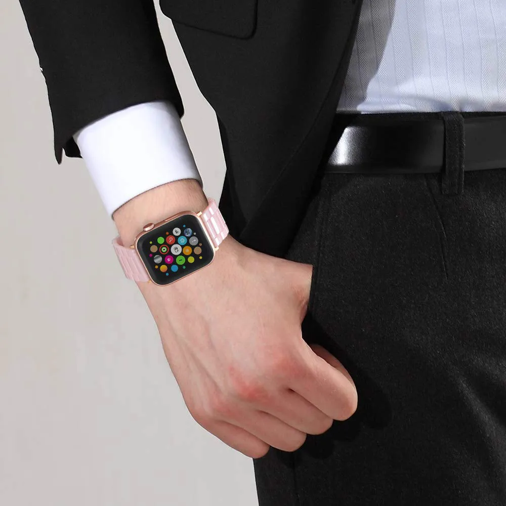 Имитация Керамика ремешок для наручных часов APPLE Watch 5/4/3/2/1, 42 мм, 38 мм и нержавеющая сталь металлический корпус наручных часов Iwatch, браслет на запястье смола ремень аксессуары для часов Ремешок для часов