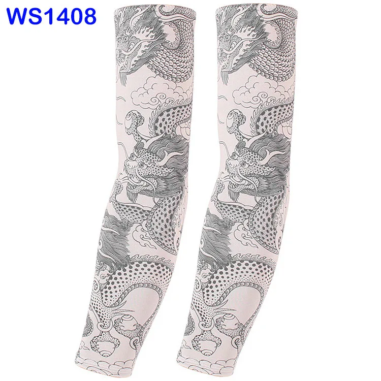 WS1408 Мужские Гетры WildSurfer для езды на велосипеде, тату-рукава для женщин, для бега, защита от солнца, охлаждающий рукав, баскетбольный, спортивный рукав FS55 - Цвет: WS1408