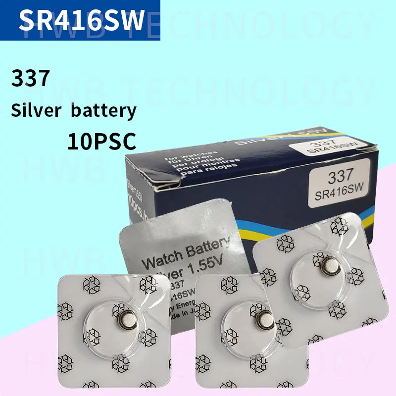 10 шт./лот/лот оригинальный новый аккумулятор часов 337 SR416SW Серебряный 1 55 V