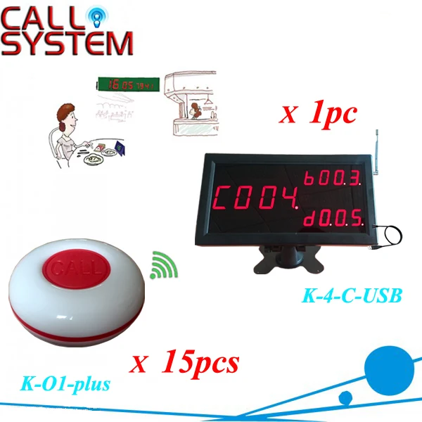 

Tea House Table ordering caller system 1 display connect to PC work with 15pcs 1-key button