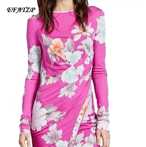 Новинка 2017 модное женское элегантное стрейчевое платье из джерси с длинными