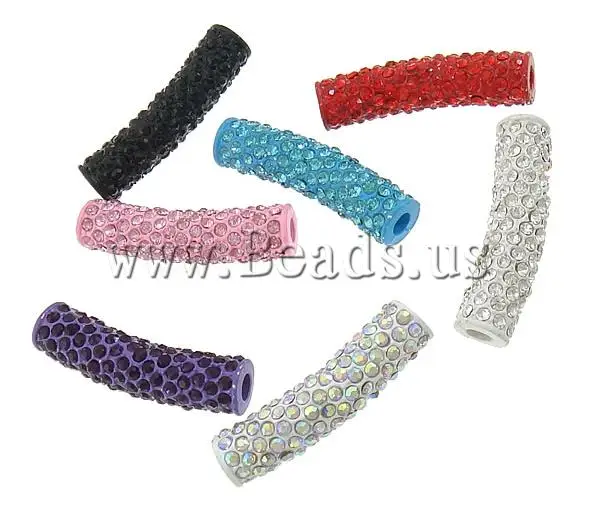 Free shipping!!!Zinc Alloy Inspirational Tube paintin with rhinestone mixed colors nickel lead &amp cadmium free 38x10mm | Украшения и