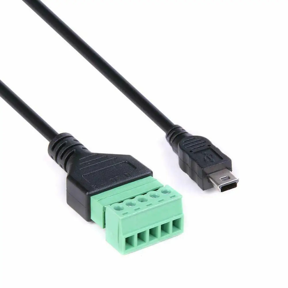 Мини USB штекер до 5 Pin винтовой разъем w/щит переходник для кабельных наконечников