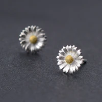 daisies 925 sterling silver real pure fashion daisy stud earings for women girl gift hypoallergenic sterling silver jewelry