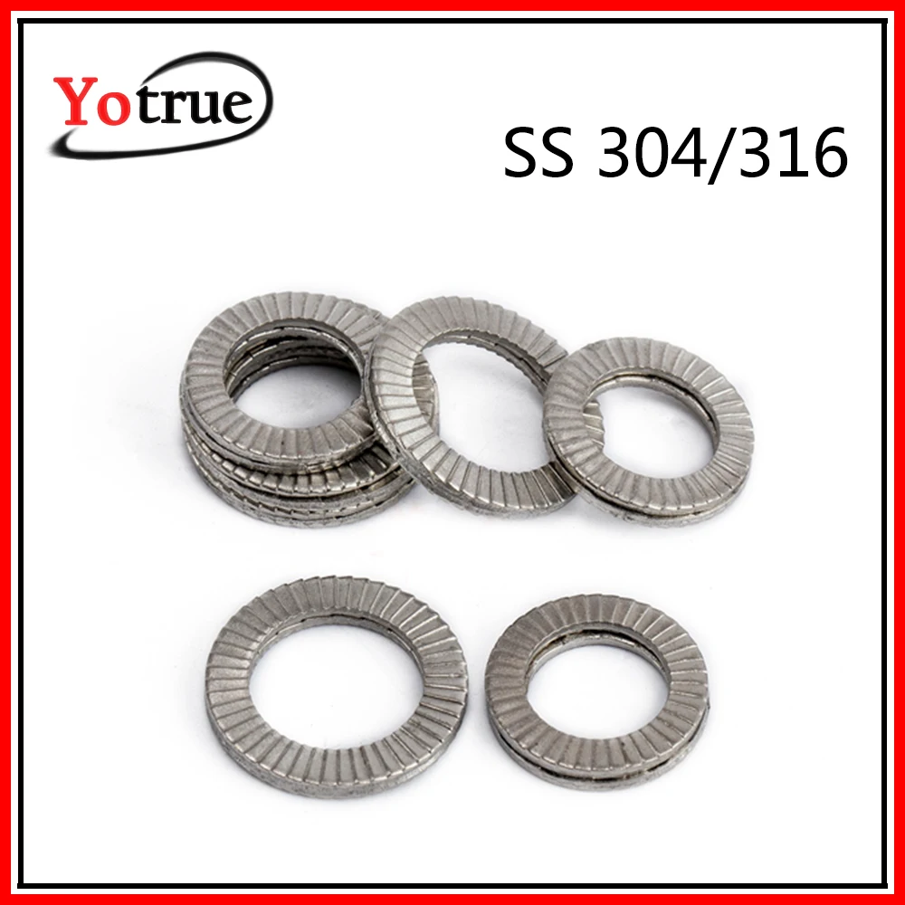 2-50 шт DIN25201 NL3-NL52 из нержавеющей стали/4-24SP 3/8 двухслойная самоблокирующаяся комбинированная шайба nord lock анти-возвратный замок шайба
