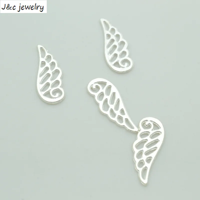 Новое поступление 50 шт./лот подвеска из сплава в виде крыла с серебряным